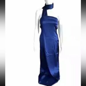 NWT REVOLVE & MINIMALIST
lovers COMMENSE satin blue coastal strapless dress S